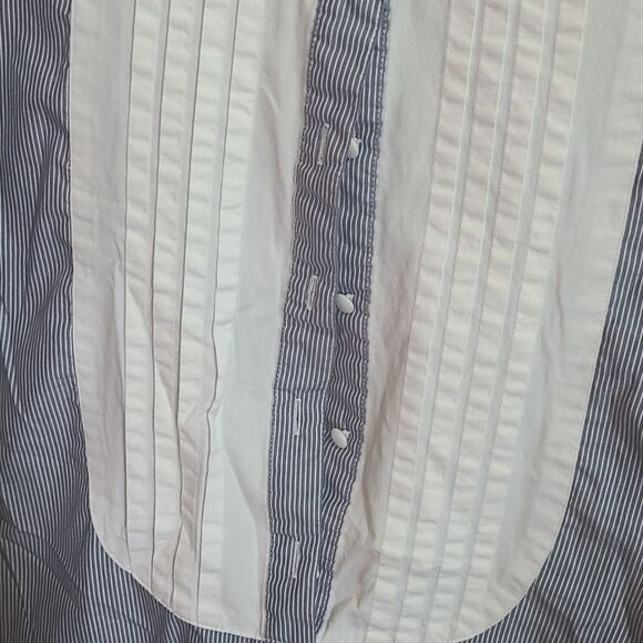 Lark & Wolff Striped Shirt Dress with pleated bib - Picture 6 of 10